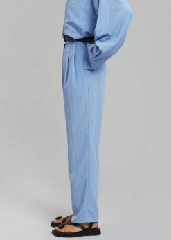 The Frankie Shop CLOTHING Bea Fluid Stripe Suit Pants - Powder Blue