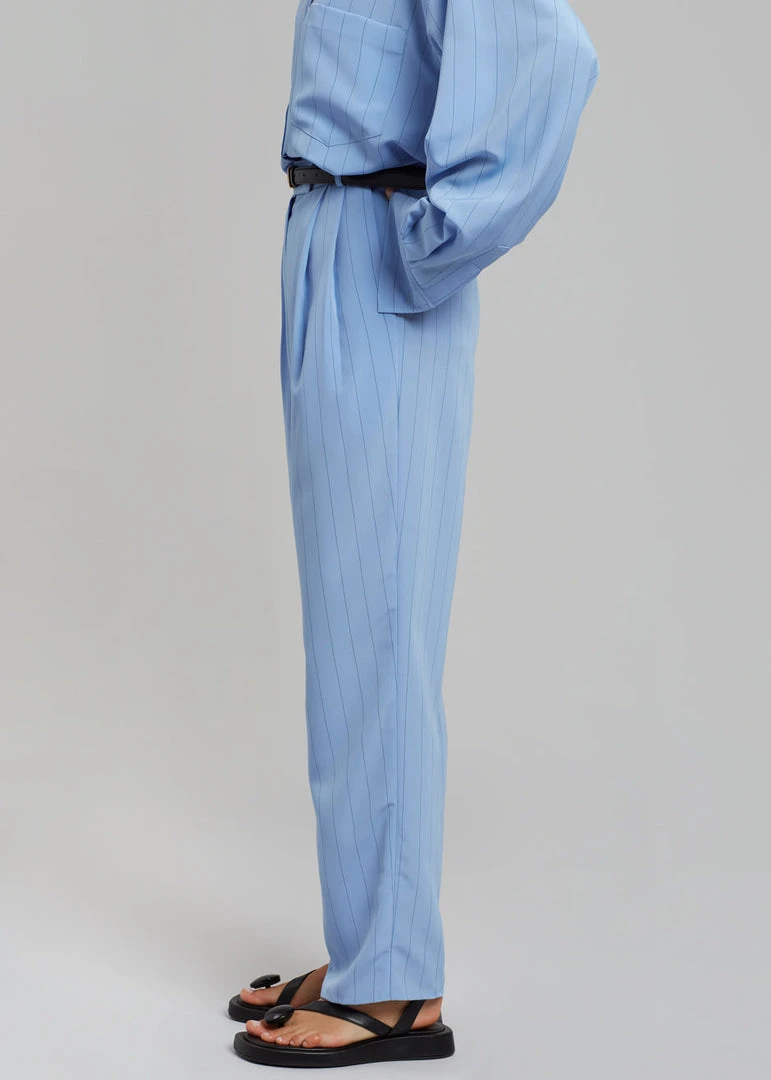The Frankie Shop CLOTHING Bea Fluid Stripe Suit Pants - Powder Blue