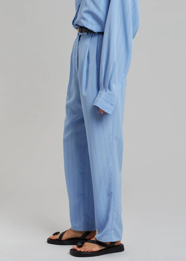 The Frankie Shop CLOTHING Bea Fluid Stripe Suit Pants - Powder Blue