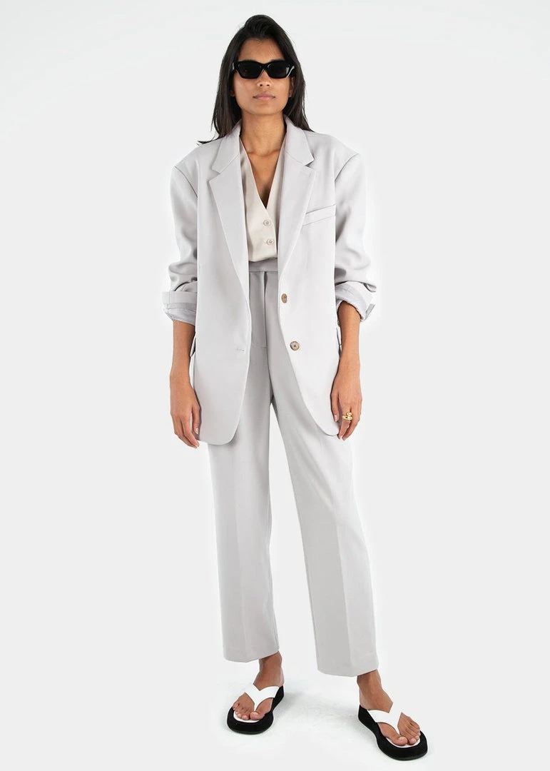 The Frankie Shop Bea Pleated Suit Pants - Grey