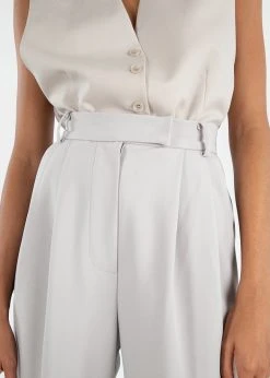 The Frankie Shop Bea Pleated Suit Pants - Grey