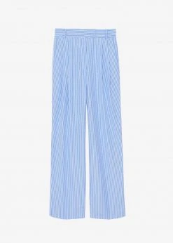 The Frankie Shop Bea Stripe Suit Pants - White/Light Blue