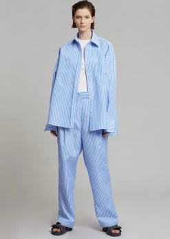 The Frankie Shop Bea Stripe Suit Pants - White/Light Blue