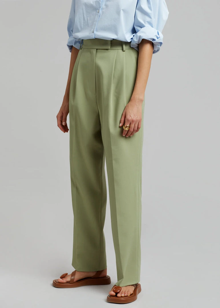 The Frankie Shop Bea Suit Pants - Sage CLOTHING