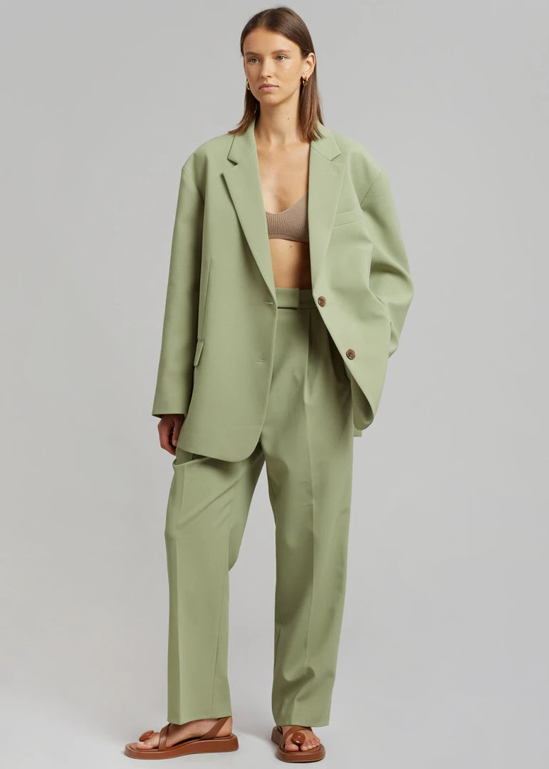 The Frankie Shop Bea Suit Pants - Sage CLOTHING