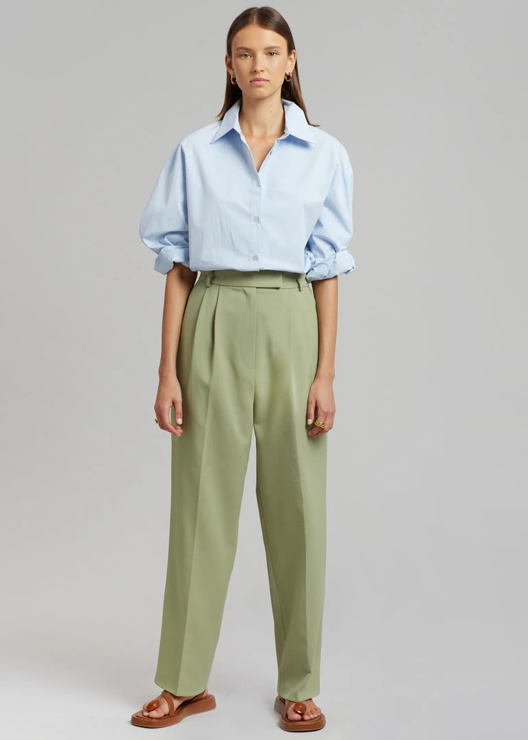 The Frankie Shop Bea Suit Pants - Sage CLOTHING