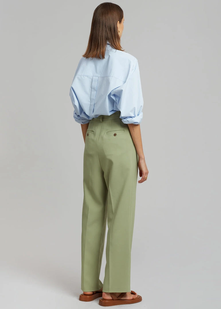 The Frankie Shop Bea Suit Pants - Sage CLOTHING