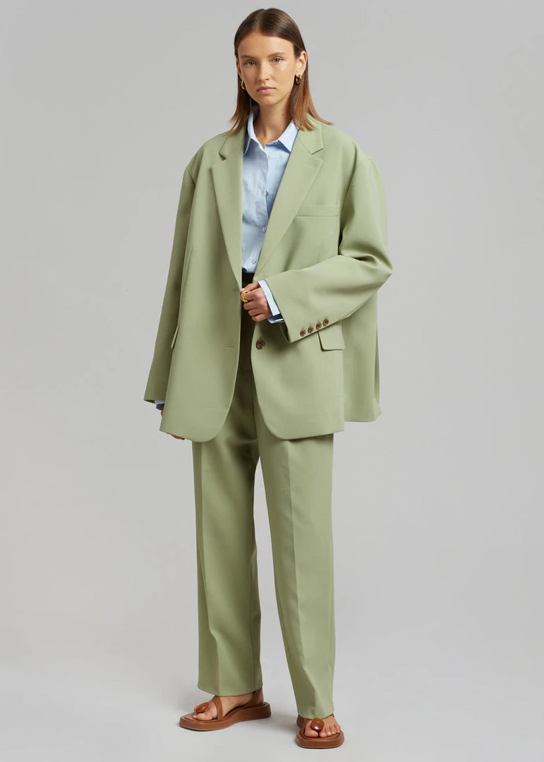 The Frankie Shop Bea Suit Pants - Sage CLOTHING