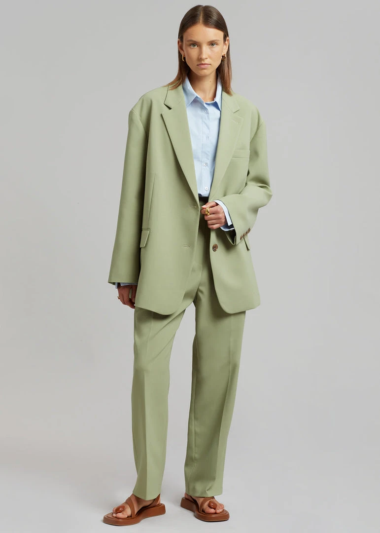 The Frankie Shop Bea Suit Pants - Sage CLOTHING