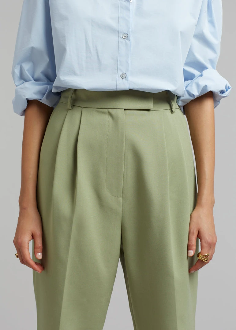 The Frankie Shop Bea Suit Pants - Sage CLOTHING