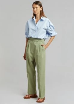 The Frankie Shop Bea Suit Pants - Sage CLOTHING