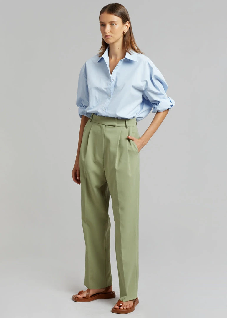 The Frankie Shop Bea Suit Pants - Sage CLOTHING