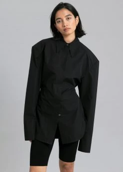 The Frankie Shop CLOTHING Bec Padded Shirt - Black