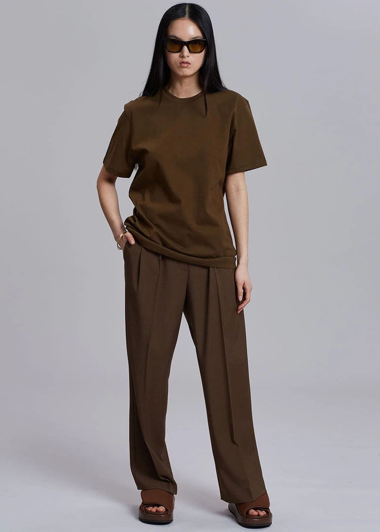 Browns Bellis Pleated Pants - Chocolate