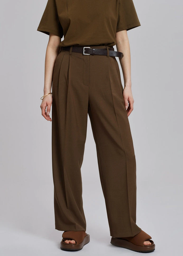 Browns Bellis Pleated Pants - Chocolate