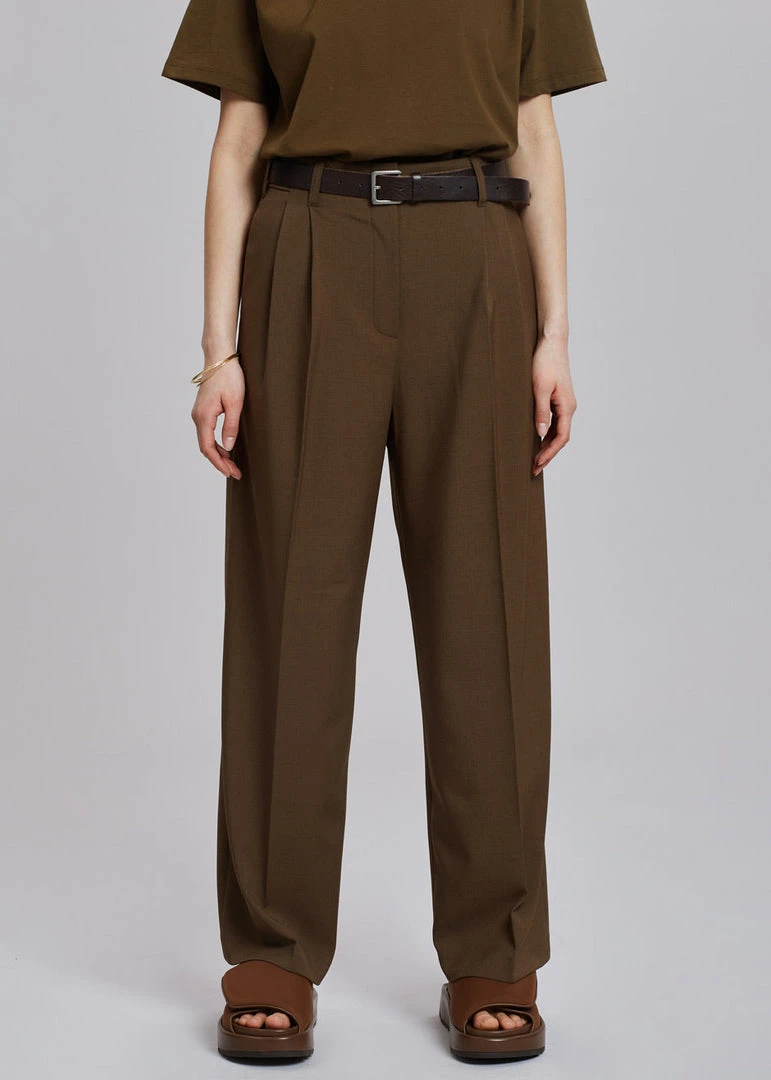 Browns Bellis Pleated Pants - Chocolate
