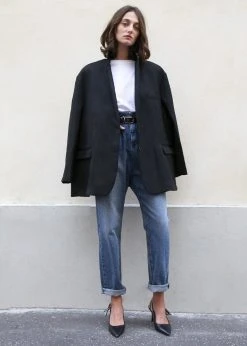 The Frankie Shop Frankie Oversized Boyfriend Blazer - Black CLOTHING