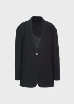 The Frankie Shop Frankie Oversized Boyfriend Blazer - Black CLOTHING