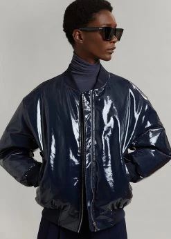 Blessd Blake Patent Bomber - Navy