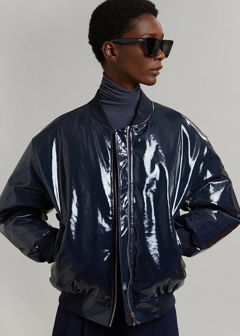 Blessd Blake Patent Bomber - Navy