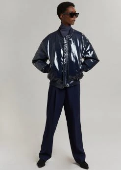 Blessd Blake Patent Bomber - Navy