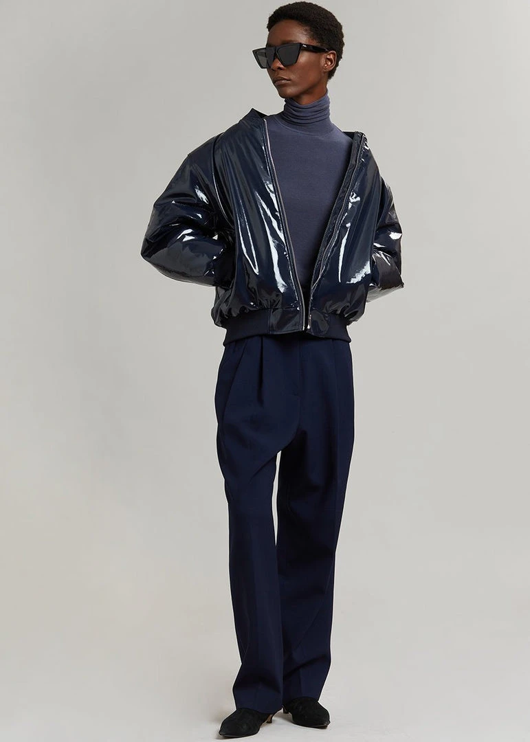 Blessd Blake Patent Bomber - Navy