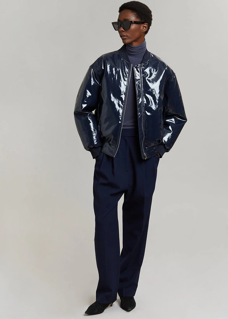 Blessd Blake Patent Bomber - Navy