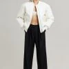Blessd Blake Patent Bomber - White CLOTHING