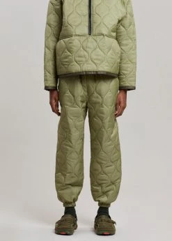 The Frankie Shop Brant Quilted Joggers - Moss Green