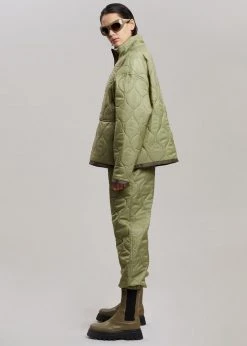The Frankie Shop Brant Quilted Joggers - Moss Green