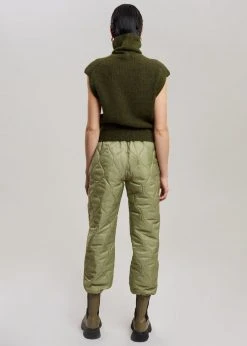 The Frankie Shop Brant Quilted Joggers - Moss Green