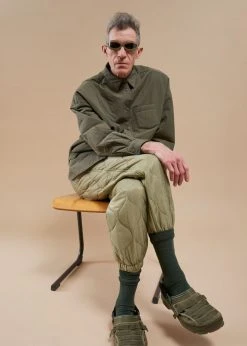 The Frankie Shop Brant Quilted Joggers - Moss Green