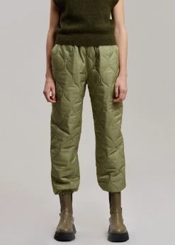 The Frankie Shop Brant Quilted Joggers - Moss Green