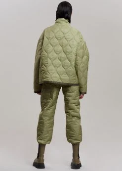 The Frankie Shop CLOTHING Brant Quilted Pullover - Moss Green