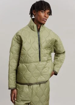 The Frankie Shop CLOTHING Brant Quilted Pullover - Moss Green