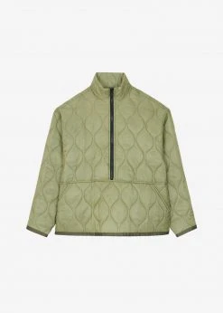 The Frankie Shop CLOTHING Brant Quilted Pullover - Moss Green