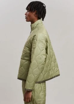 The Frankie Shop CLOTHING Brant Quilted Pullover - Moss Green