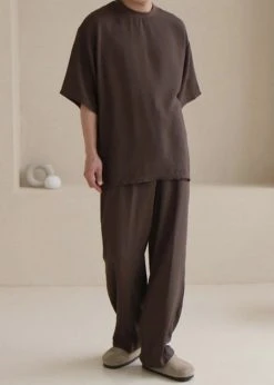 The Frankie Shop Men Brax Tee - Brown