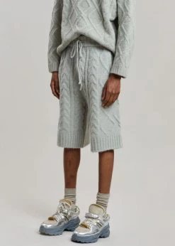 The Frankie Shop Men Brody Knit Shorts - Celadon