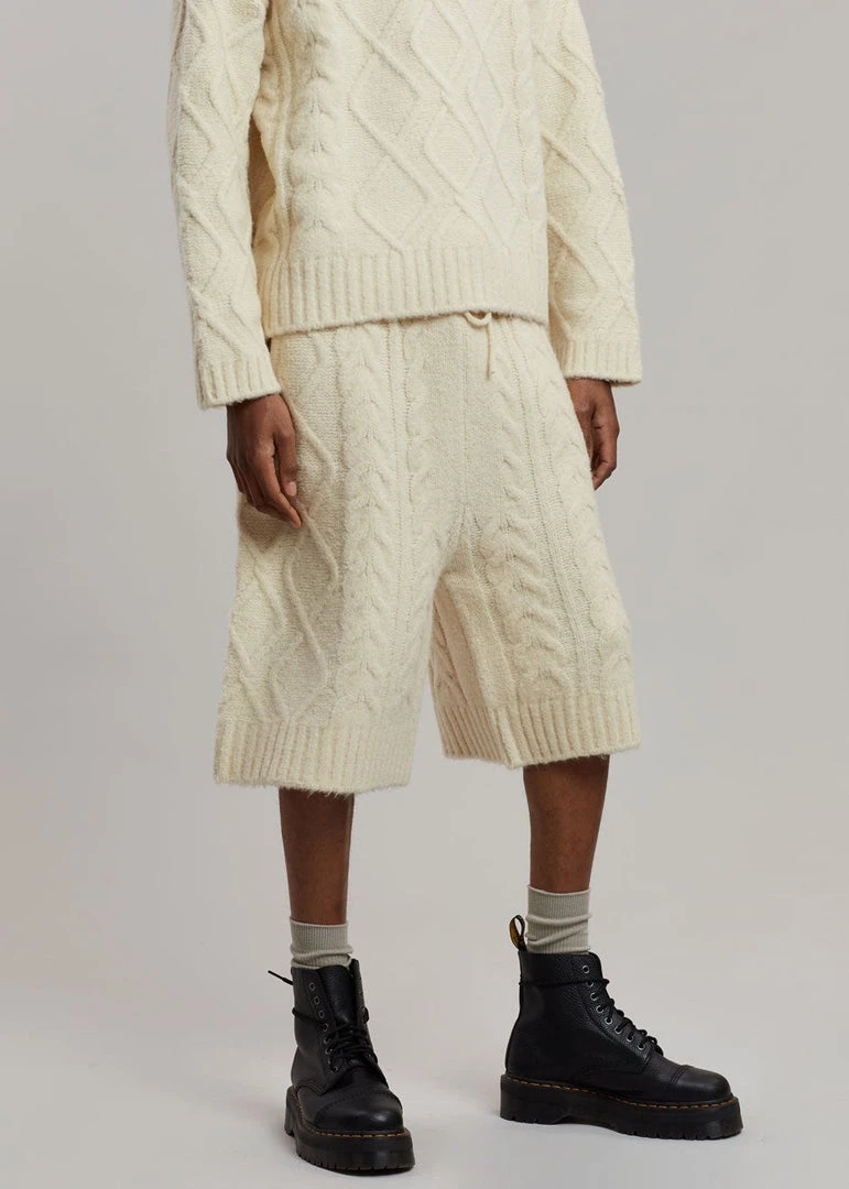 The Frankie Shop Brody Knit Shorts - Cream Men