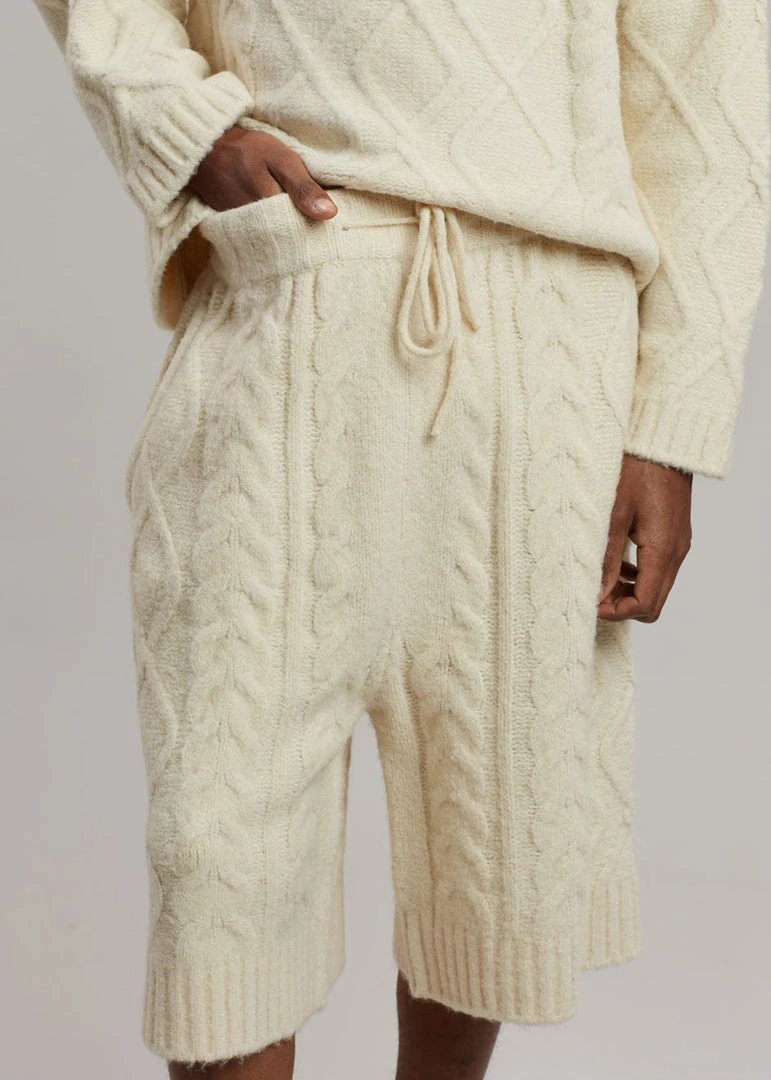The Frankie Shop Brody Knit Shorts - Cream Men