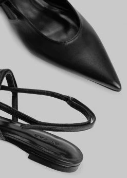 BY FAR Jess Slingbacks - Black Gloss Leather SHOES