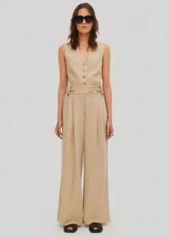 By Malene Birger Taal High Waist Trousers - Nature