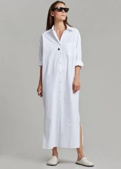 The Frankie Shop Cala Organic Cotton Shirt Dress - White