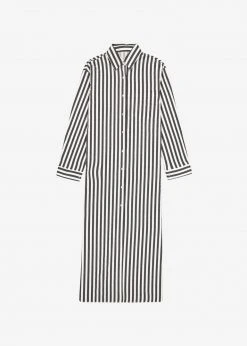 The Frankie Shop CLOTHING Cala Shirt Dress - Black Stripe