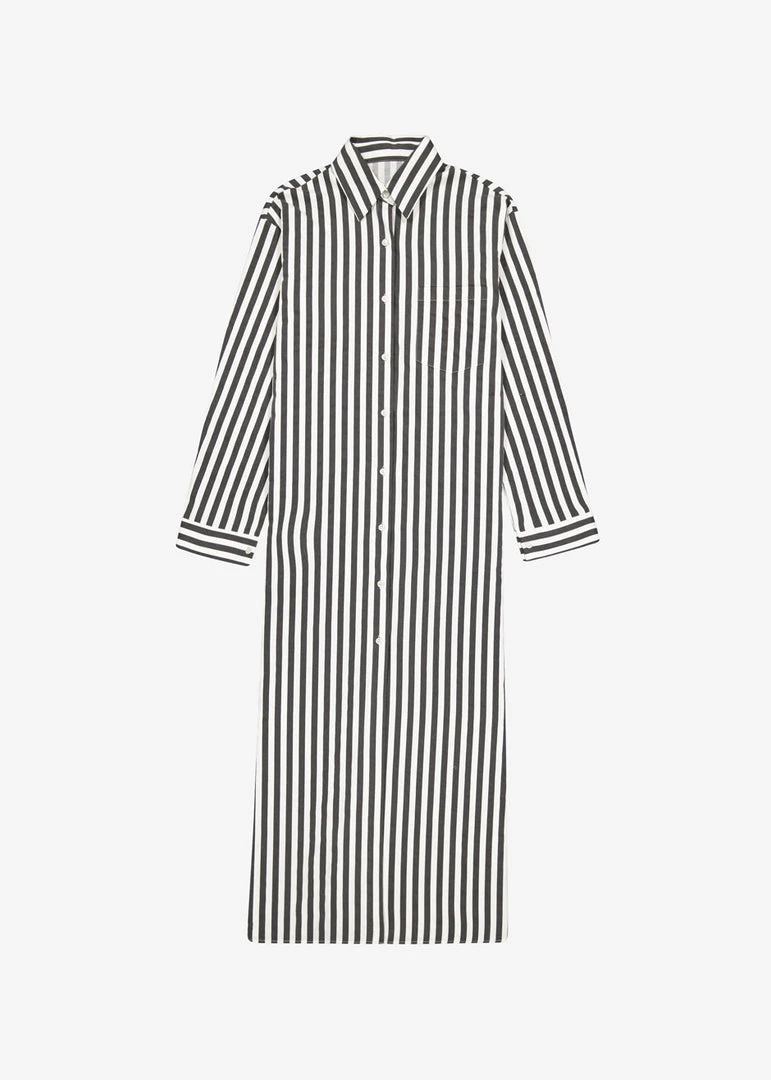 The Frankie Shop CLOTHING Cala Shirt Dress - Black Stripe