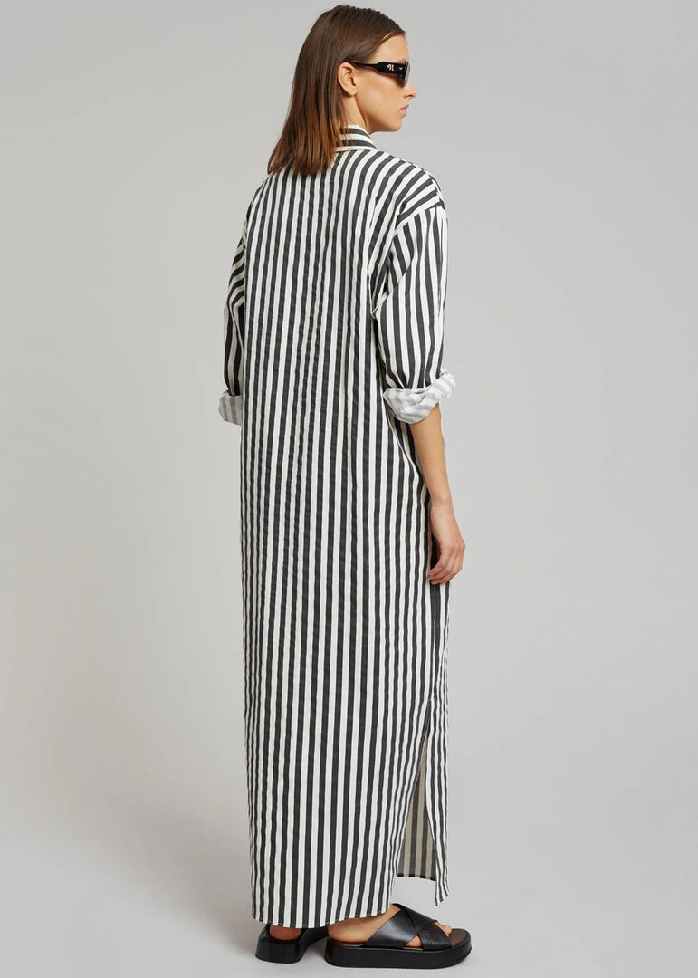 The Frankie Shop CLOTHING Cala Shirt Dress - Black Stripe