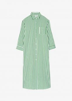 The Frankie Shop CLOTHING Cala Shirt Dress - Green Stripe