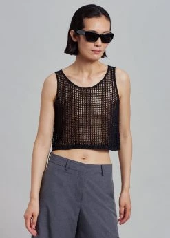 Angelo Bianco Camila Net Top - Black