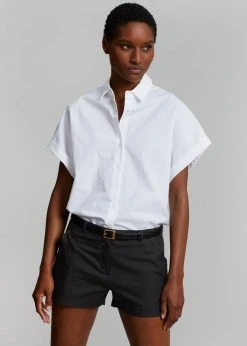 Le Vase Cece Cuffed Sleeve Shirt - White
